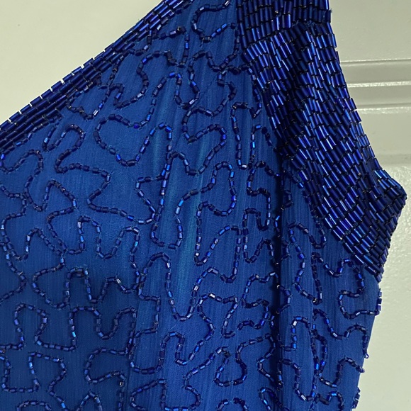 Royal Blue Beaded Formal - Picture 2 of 4